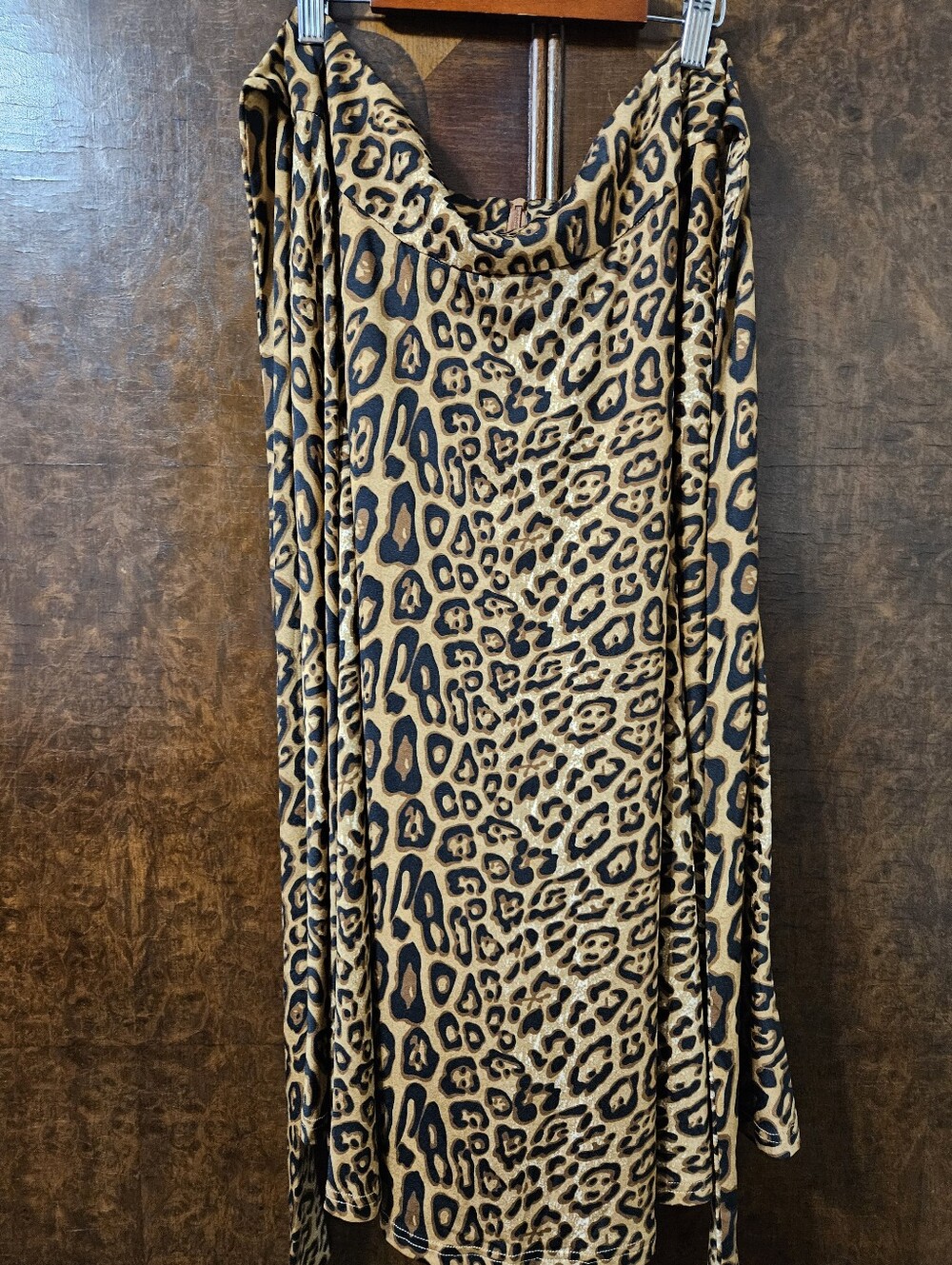 Leopard Print Circle Skirt - Tan and Black